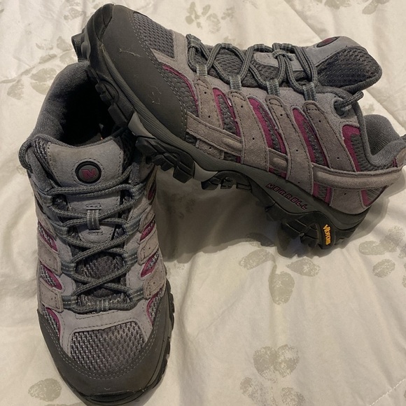 Merrell Shoes - Merrell moab 2 waterproof shoes sneakers hiking vibram womens 8 Purple//Grey